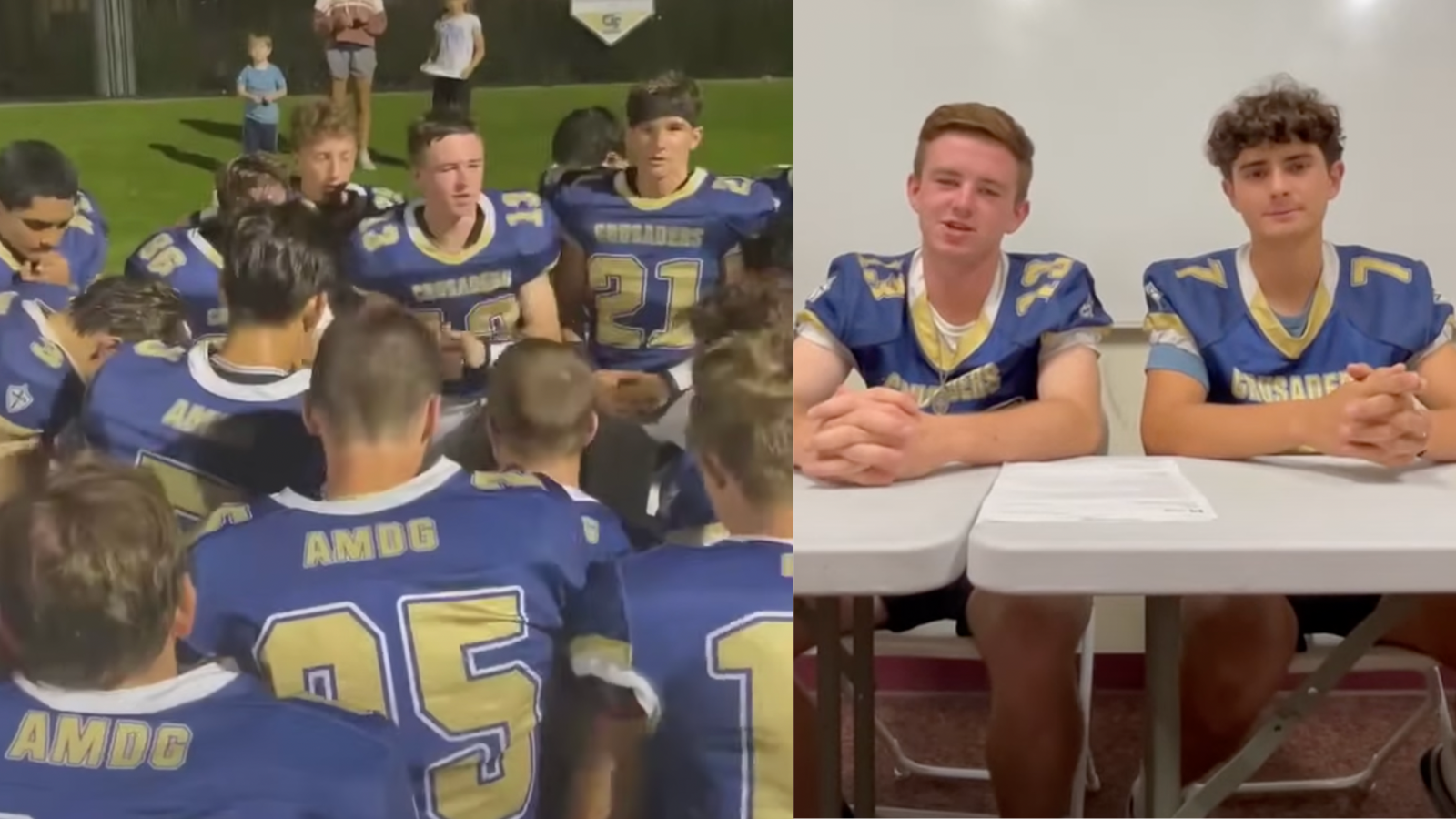 High School Football Team Sings the "Ave Maria" After Every Game