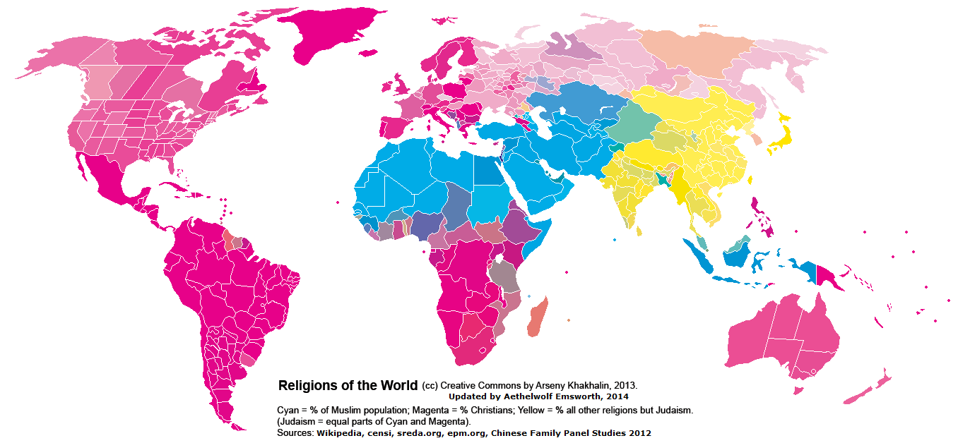 11 Maps to Help You Make Sense of World Religion