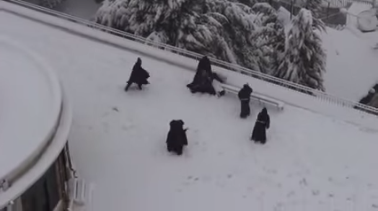 Fun! Watch These Jerusalem Monks Battle It Out With Snowballs