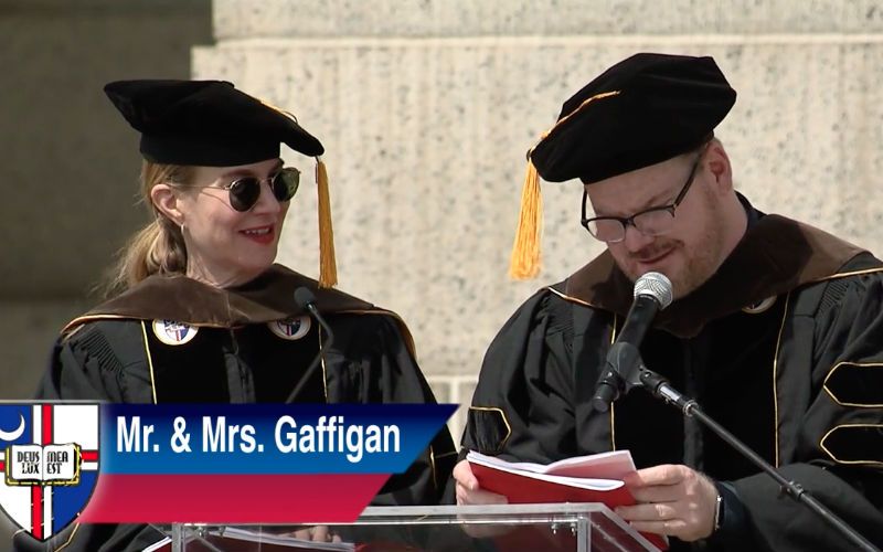 Watch: Jim and Jeanne Gaffigan's Hilarious CUA Commencement Speech