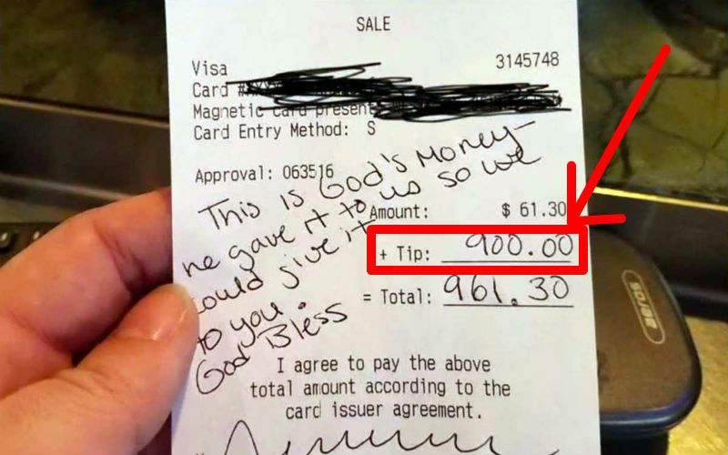 "This Is God's Money": Customer Shocks Pregnant Waitress with $900 Tip