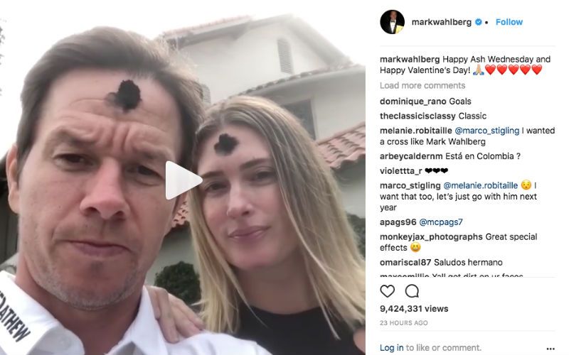 Mark Wahlberg and Wife Post Ash Wednesday Video Message on Instagram