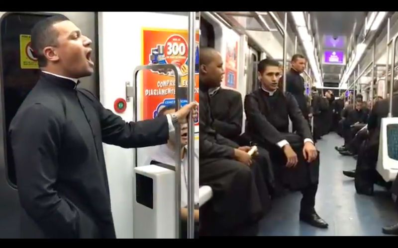 This Amazing Video of Seminarians in Cassocks Singing on a Train in Brazil Will Make Your Day!