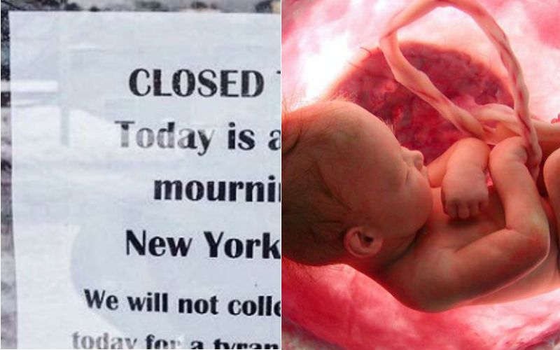 Closed for "Day of Mourning": NY Bookstore's Powerful Pro-Life Sign on Business Door Goes Viral