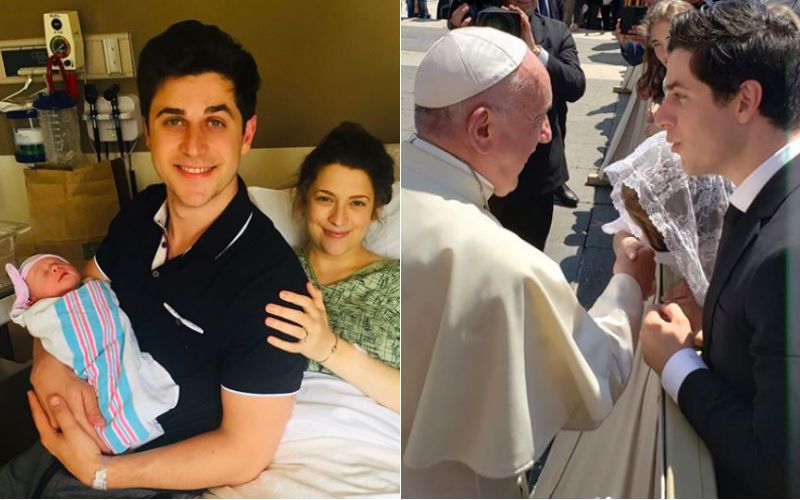 Disney Star David Henrie Reveals Pope Francis Predicted Rainbow Baby's Birth: "He Told Me Not To Worry"