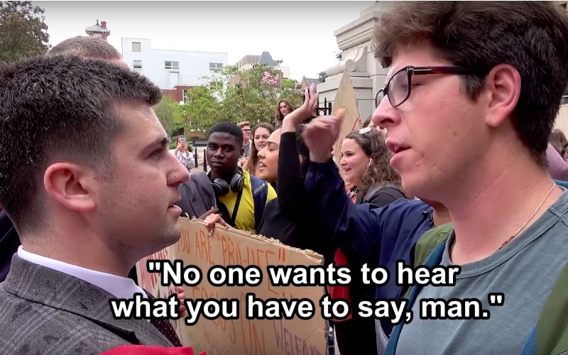 "I Just Got Spit On": Pro-Abortion Mob Attacks Pro-Lifers on College Campus in D.C. (Video Inside)