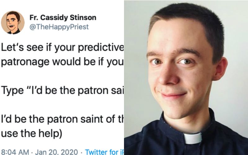 Priest Hilariously Explodes Twitter, Asks for Predictive Texts: What Patron Saint Are You, According to Your Phone?