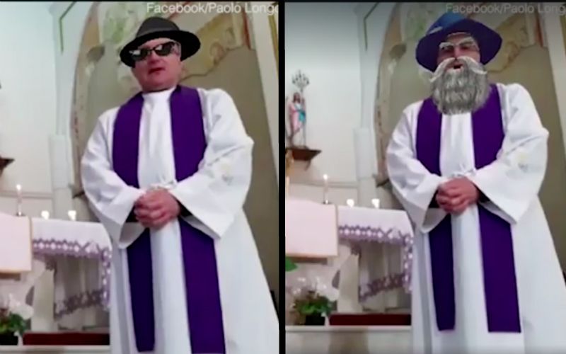 Priest Accidentally Uses Video Filters During Mass Live Stream: "This is the Best Thing Ever"