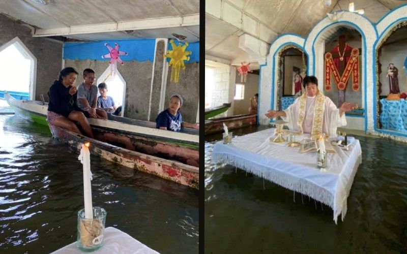 Catholics Attend Mass in Boats After Typhoon Floods Church in Philippines (Pics & Videos Inside)