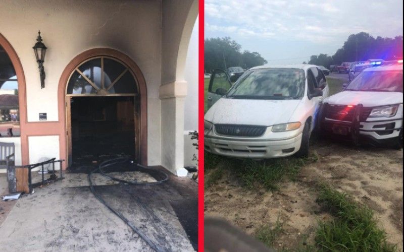 Man Drives Car into Florida Catholic Church, Sets Fire With Parishioners Inside