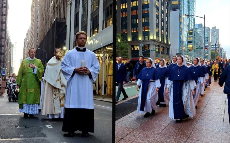 Jesus in Times Square Priests & Nuns Lead Beautiful Eucharistic
